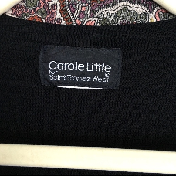 Vintage Carole Little black boyfriend blazer paisley cuffs and collar lapel - Picture 3 of 13